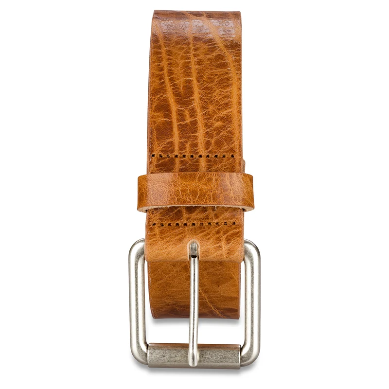 Vintage Herrenledergürtel „David“ in Naturell – 4 cm, nachhaltig pflanzlich gegerbtes Rindleder