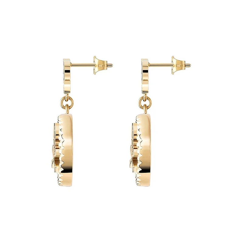 Philipp Plein Damen Ohrringe Ohrhänger PLEIN MINI LOGO Goldfarben PJ2EA08EU