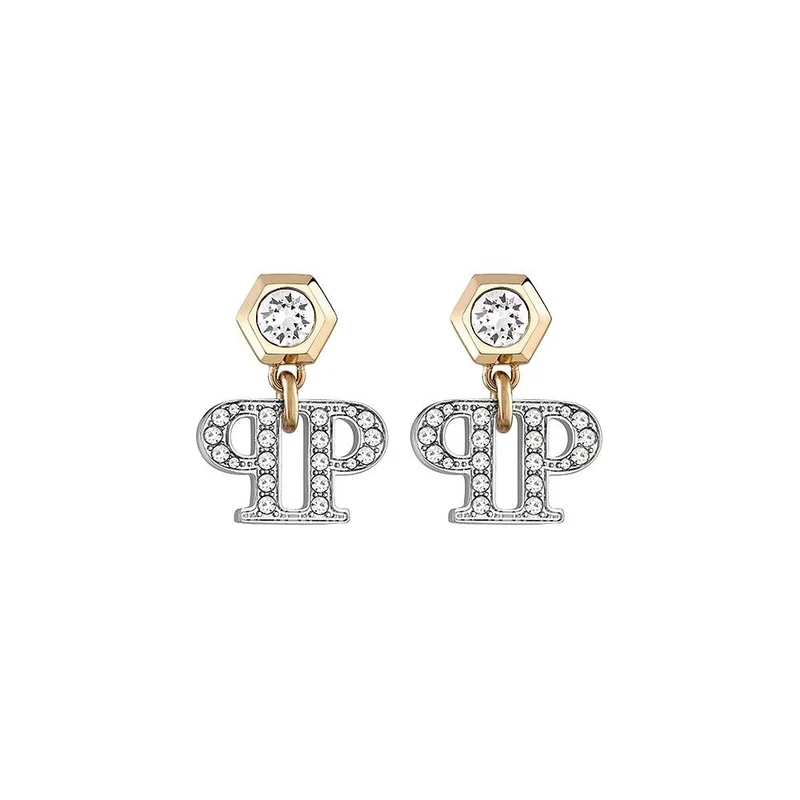 Philipp Plein Damen Ohrringe Ohrstecker PP Elements Goldfarben, Weiß PJ4EA04EU