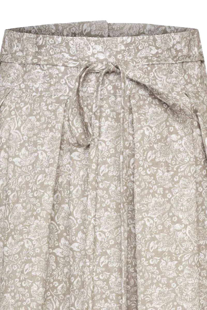 Leinenrock lang reines Blumenmuster