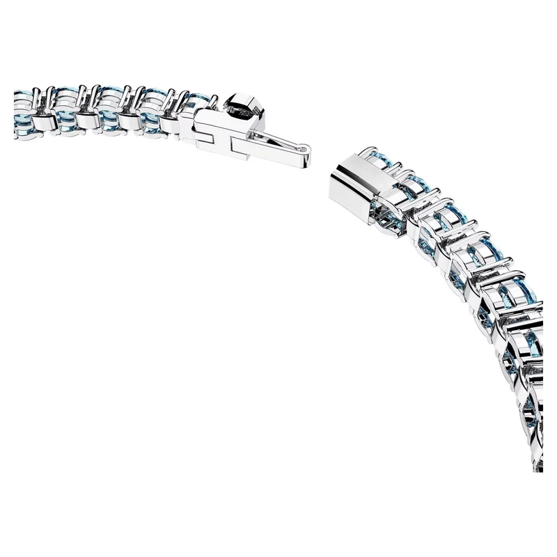 Swarovski Armband Unisex Matrix Tennis „Round‑Cut Blue“ Länge ca. 15,5 cm, Größe S Weiß/Rhodium 5648927
