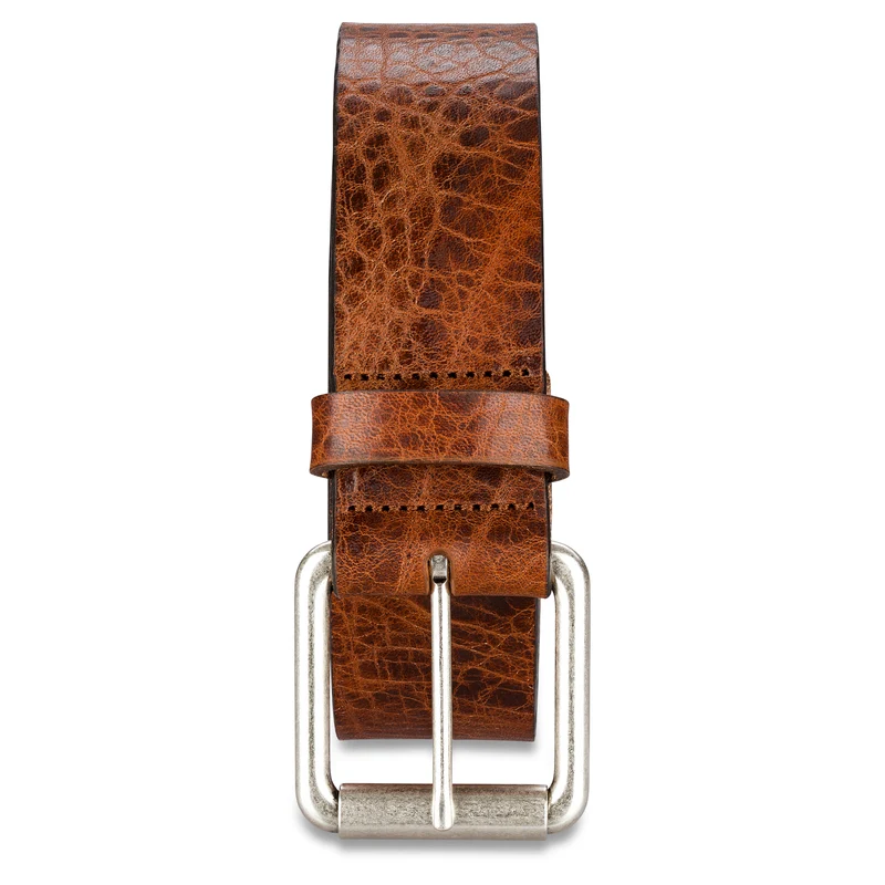 Vintage Herrenledergürtel „David“ in Cognac – 4 cm, nachhaltig pflanzlich gegerbtes Rindleder