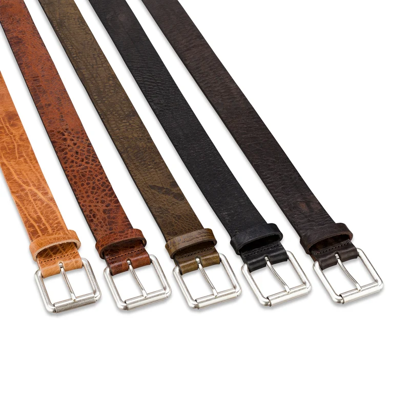 Vintage Herrenledergürtel „David“ in Cognac – 4 cm, nachhaltig pflanzlich gegerbtes Rindleder