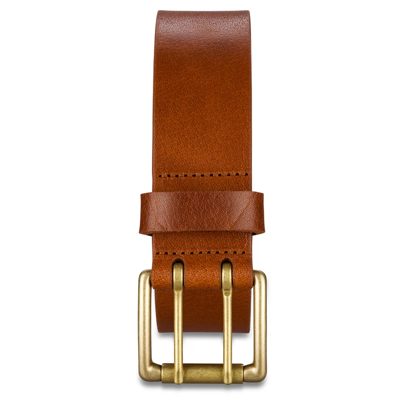 Bio-Ledergürtel „Heinrich“ in Cognac – 4 cm, pflanzlich gegerbtes Albbüffelleder von der Schwäbischen Alb