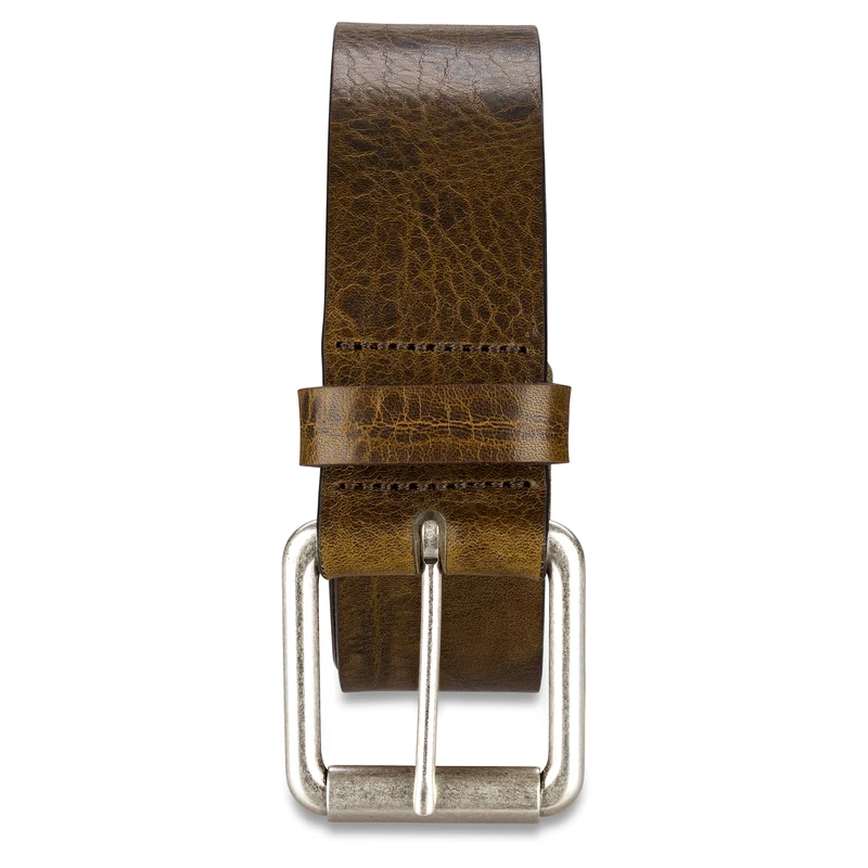 Vintage Herrenledergürtel „David“ in Oliv – 4 cm, nachhaltig pflanzlich gegerbtes Rindleder