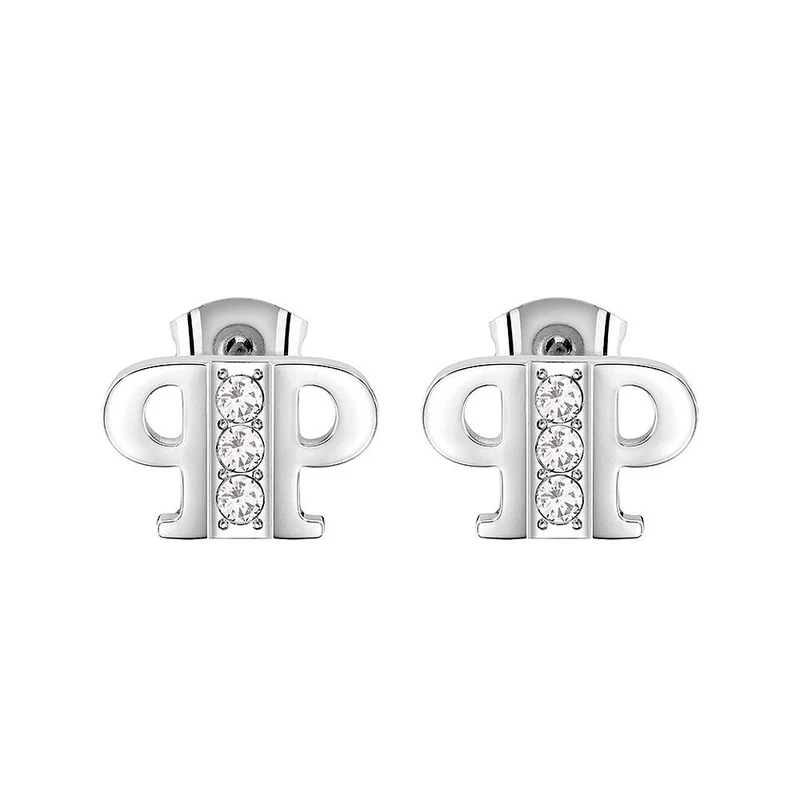 Philipp Plein Damen Ohrringe PP ELEMENTS Silberfarben, Weiß PJ4EA02EU