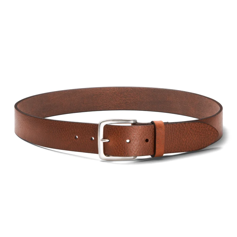 Klassischer Herren Jeansgürtel „Toni“ in Cognac – 4 cm, Rindleder aus der Toskana