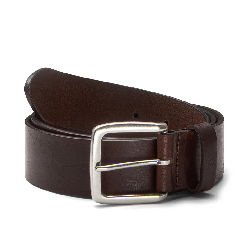 Klassischer Herren Jeansgürtel „Toni“ in Braun – 4 cm, Rindleder aus der Toskana