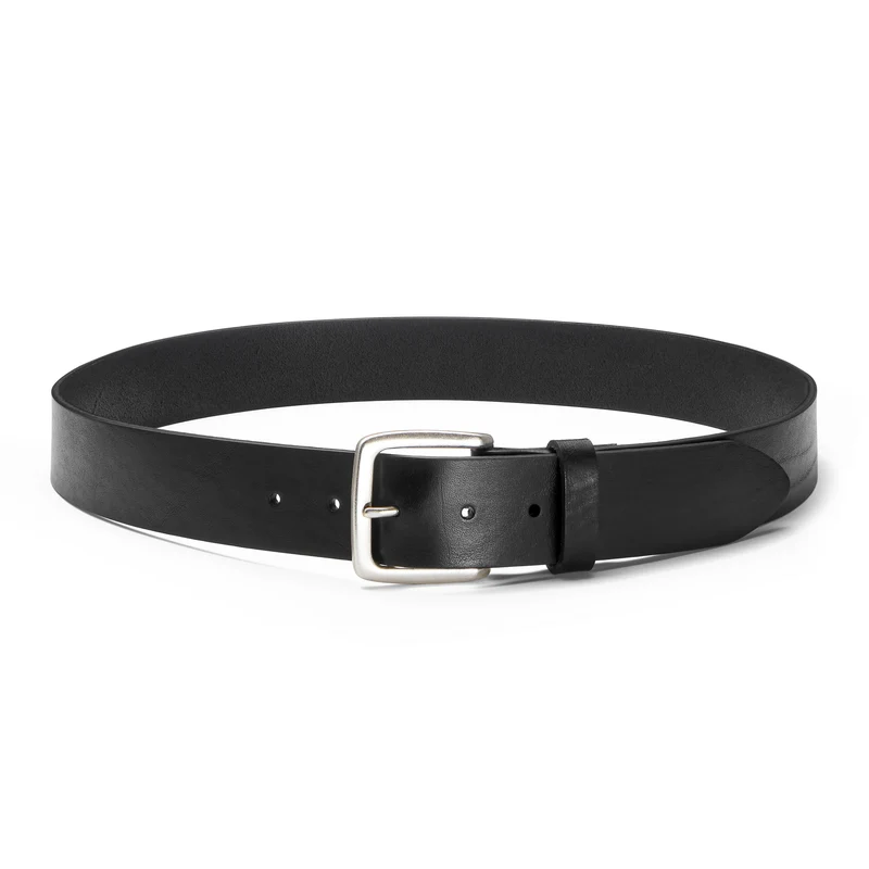 Klassischer Herren Jeansgürtel „Toni“ in Schwarz – 4 cm, Rindleder aus der Toskana