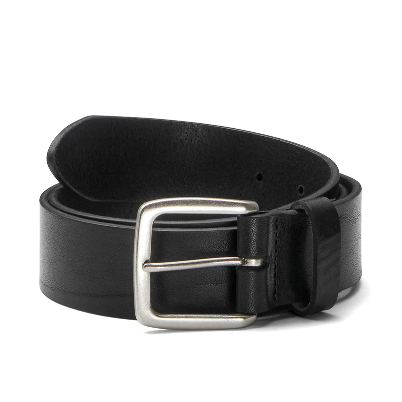 Klassischer Herren Jeansgürtel „Toni“ in Schwarz – 4 cm, Rindleder aus der Toskana