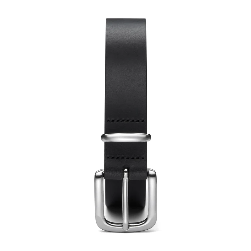 Eleganter 3cm Damengürtel „Alexandra" in Schwarz – Schmaler Gürtel mit silberfarbener Schnalle und Schlaufe,