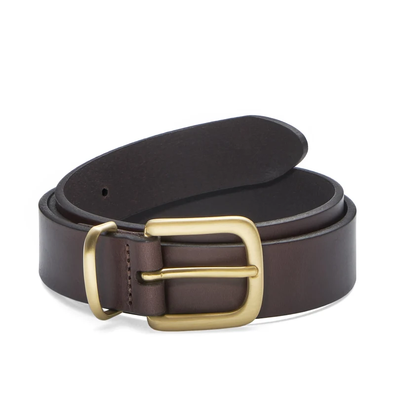 Eleganter 3cm Damengürtel „Alexandra" in Braun – Schmaler Gürtel mit goldener Schnalle und Schlaufe