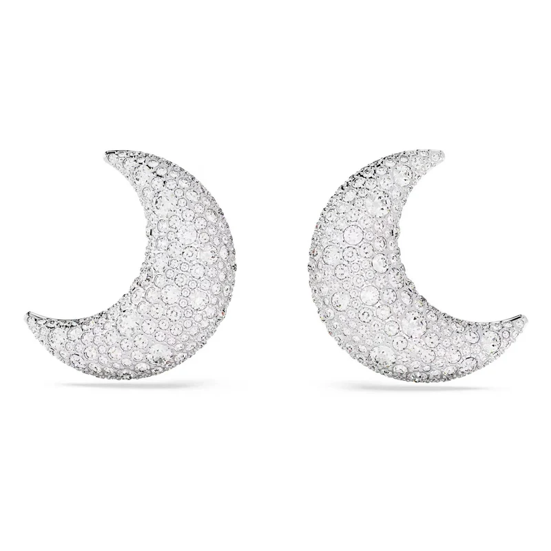 Swarovski Ohrclips Damen Luna Mond Weiß Rhodiniert 5666158