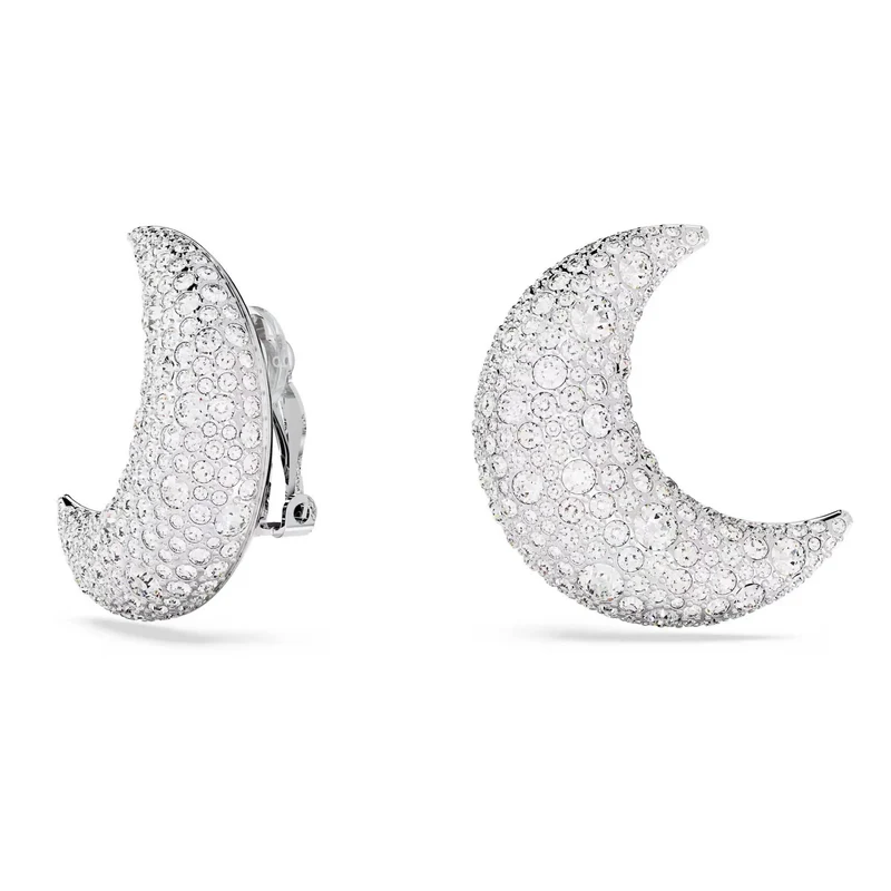 Swarovski Ohrclips Damen Luna Mond Weiß Rhodiniert 5666158
