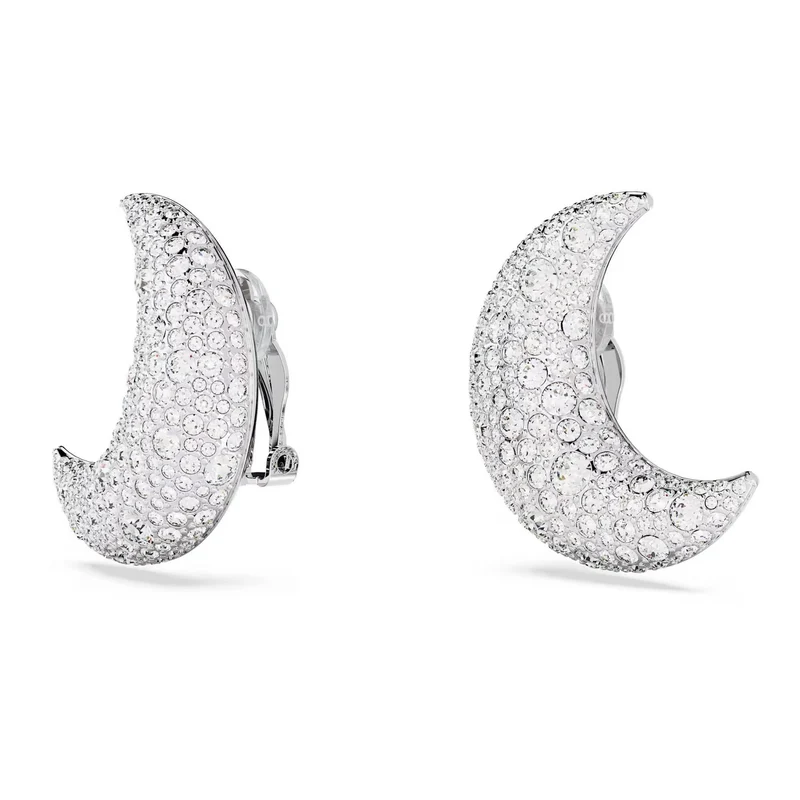 Swarovski Ohrclips Damen Luna Mond Weiß Rhodiniert 5666158
