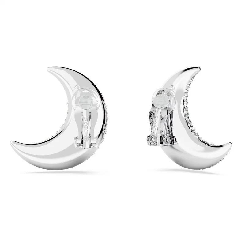 Swarovski Ohrclips Damen Luna Mond Weiß Rhodiniert 5666158