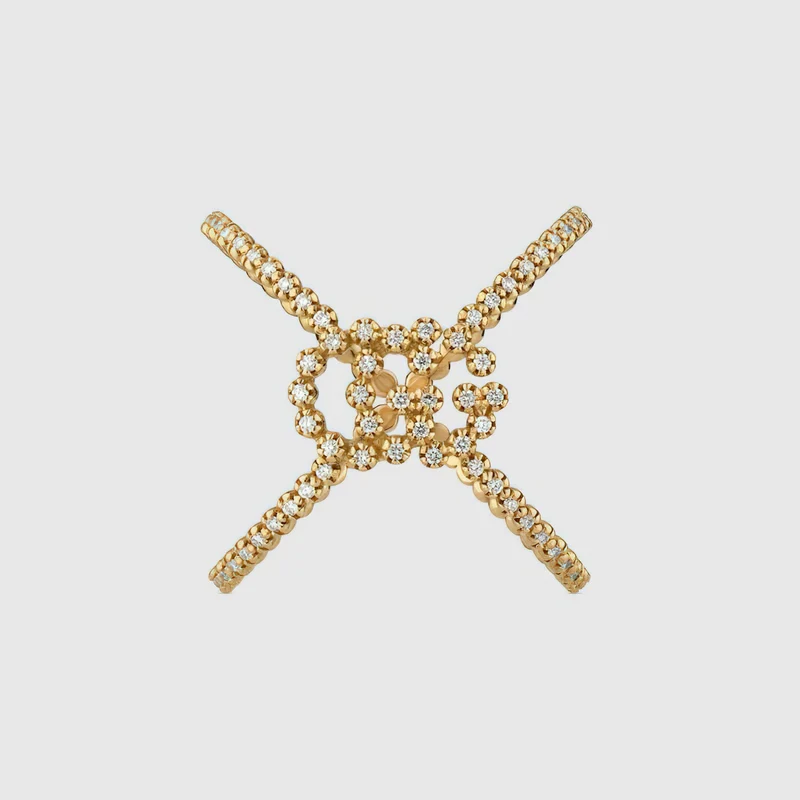 GUCCI Ring Damen GG Running X Diamant Gelbgold YBC581897001