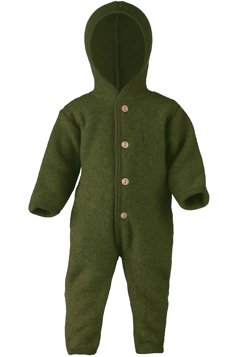 Baby-Wollfleece-Overall mit Kapuze aus Bio Schurwollfleece