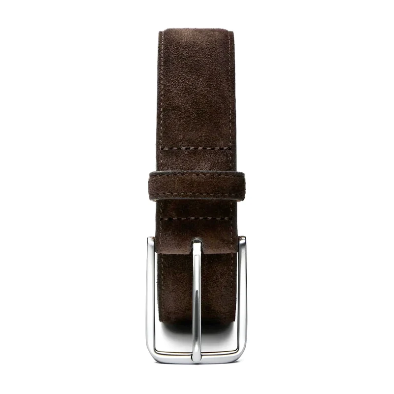 Herren Wildledergürtel „Giovanni“ in Dunkelbraun – 3,5 cm, hochwertiges Veloursleder