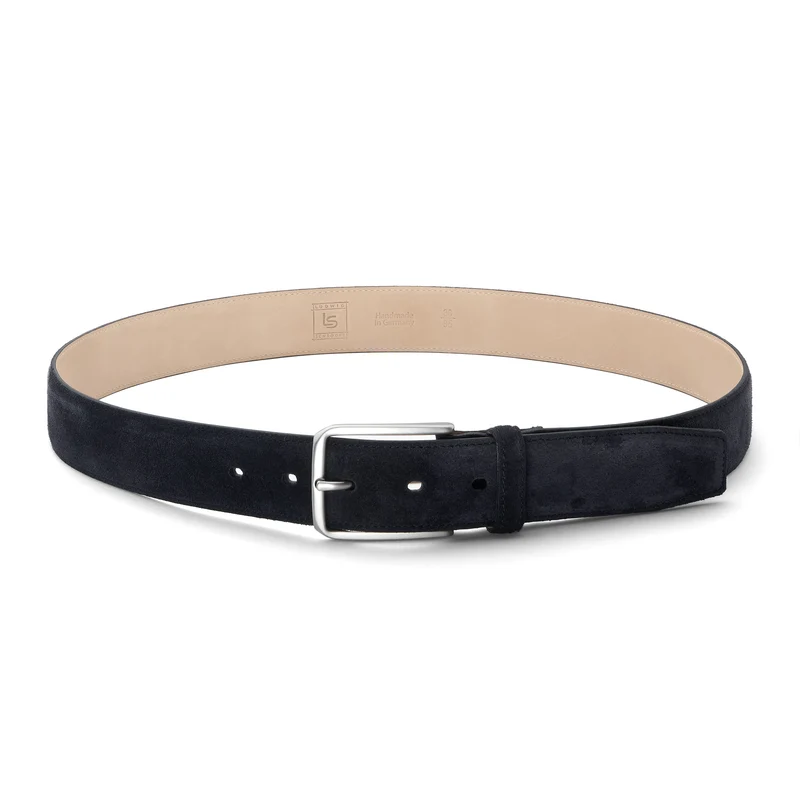 Herren Wildledergürtel „Giovanni“ in Schwarz – 3,5 cm, hochwertiges Veloursleder
