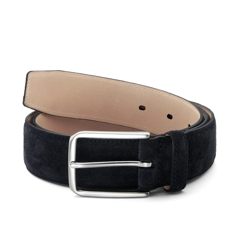 Herren Wildledergürtel „Giovanni“ in Schwarz – 3,5 cm, hochwertiges Veloursleder