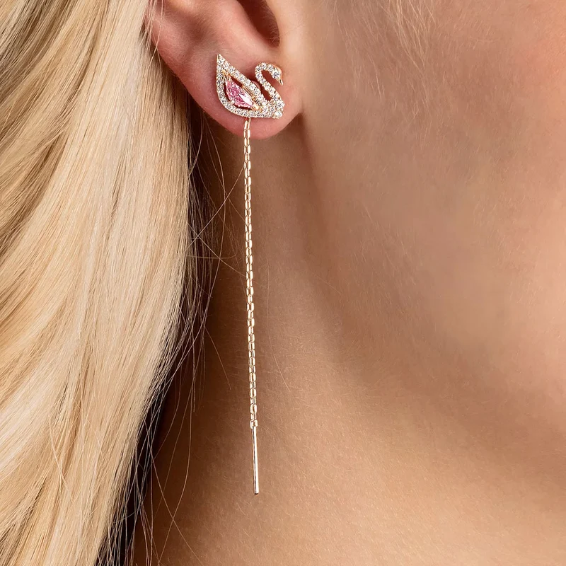 Swarovski Ohrstecker Dazzling Swan Pink Roségold 5469990