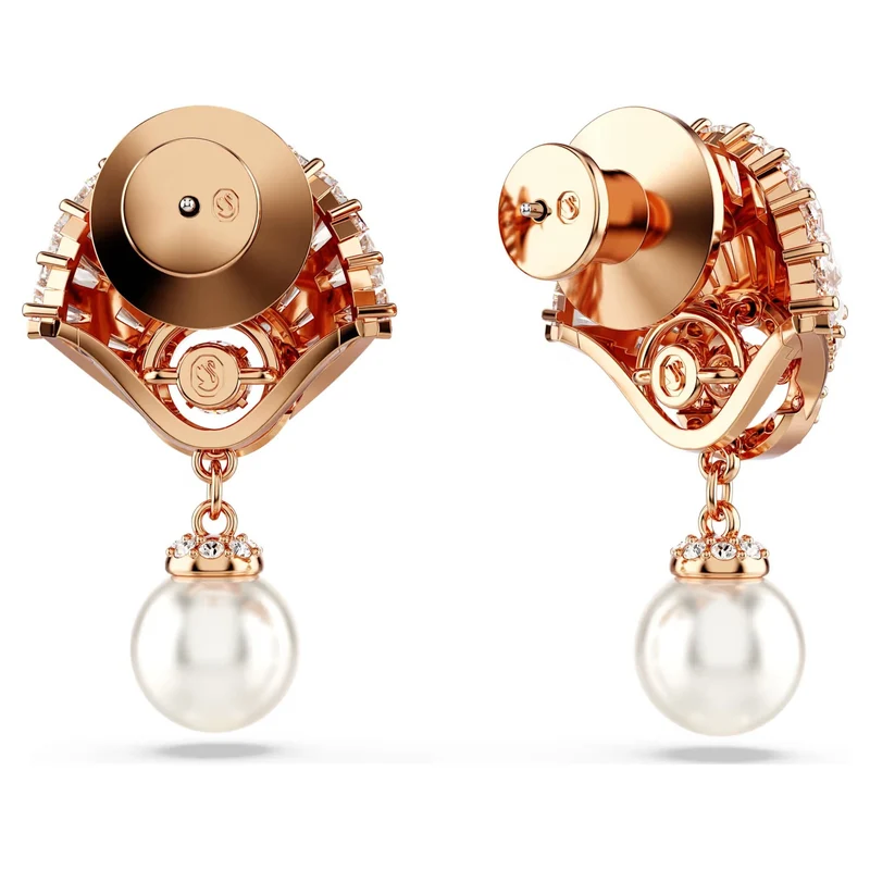 Swarovski Ohrringe Damen Idyllia Drop Kristallperle Muschel weiß roségold 5689196