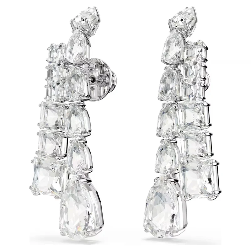 Swarovski Ohrringe Damen Matrix Drop Mixed cuts weiß rhodiniert 5692515