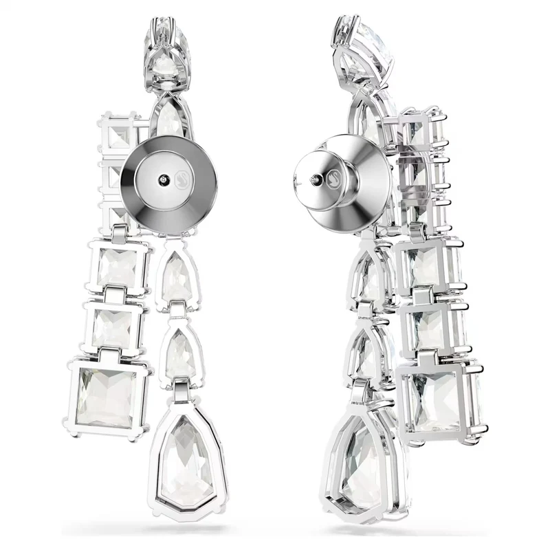 Swarovski Ohrringe Damen Matrix Drop Mixed cuts weiß rhodiniert 5692515