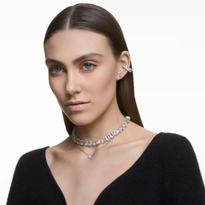 Swarovski Ohrringe Damen Matrix Ohrclips Square Cut weiß rhodiniert 5654557