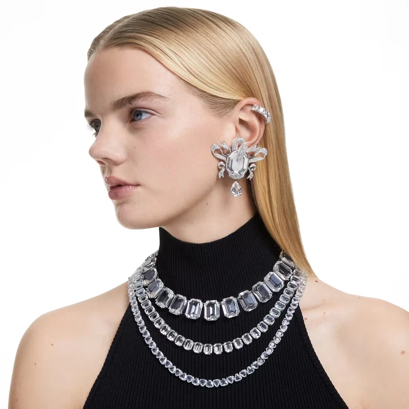 Swarovski Ohrringe Damen Matrix Ohrclips Square Cut weiß rhodiniert 5654557