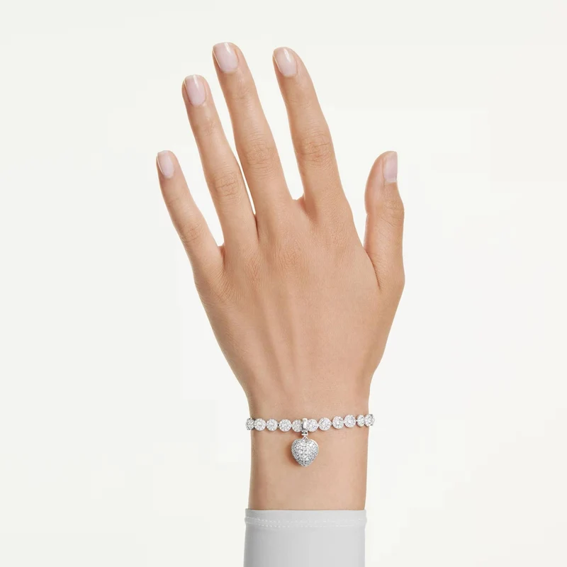 Swarovski Charm Damen Idyllia Herz Weiß Rhodiniert 5742960