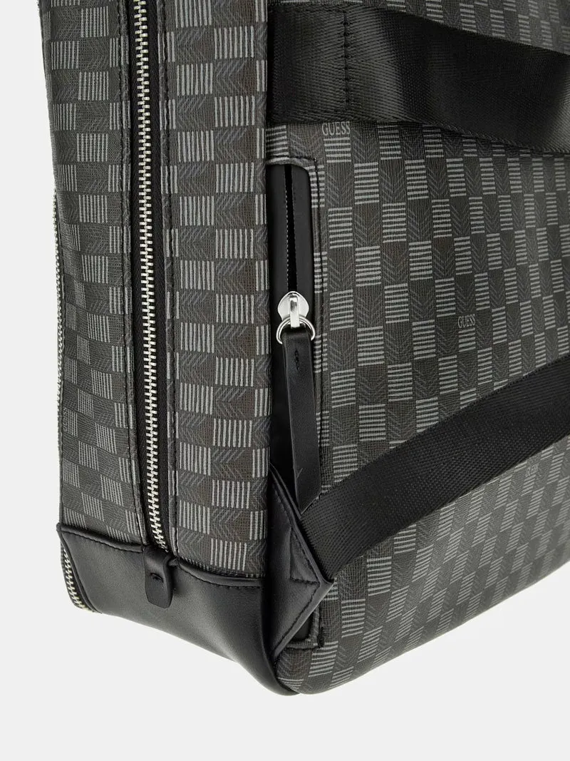 GUESS Freizeit Rucksack Unisex Torino Jet Set Eco Backpack Schwarz HMJESEP4161‑BLA