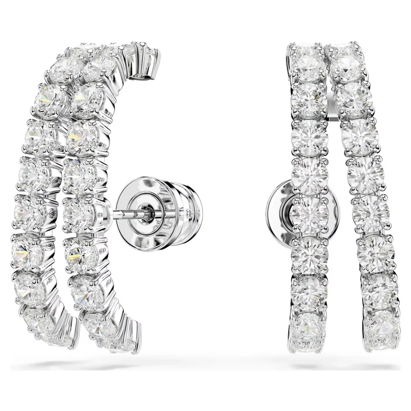 Swarovski Ohrringe Damen Matrix Ohrspangen Weiß rhodiniert 5705835