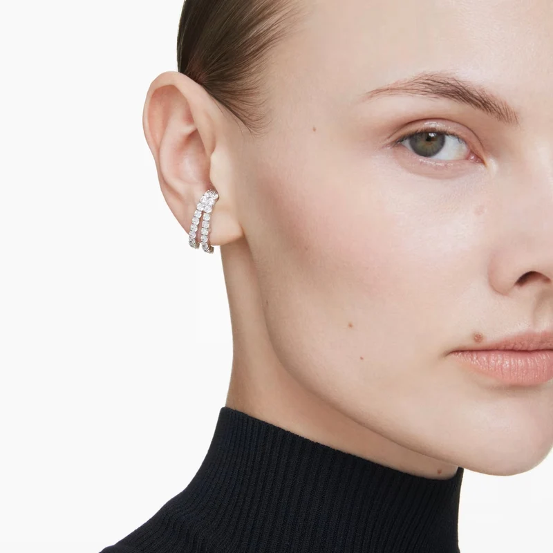 Swarovski Ohrringe Damen Matrix Ohrspangen Weiß rhodiniert 5705835