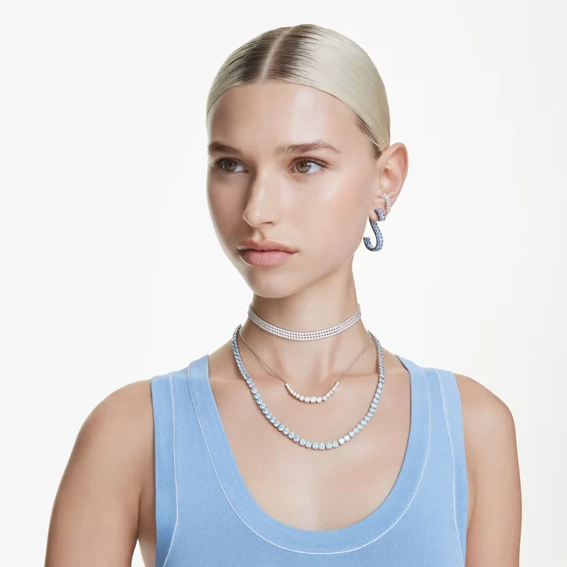 Swarovski Ohrringe Damen Matrix Ohrspangen Weiß rhodiniert 5705835