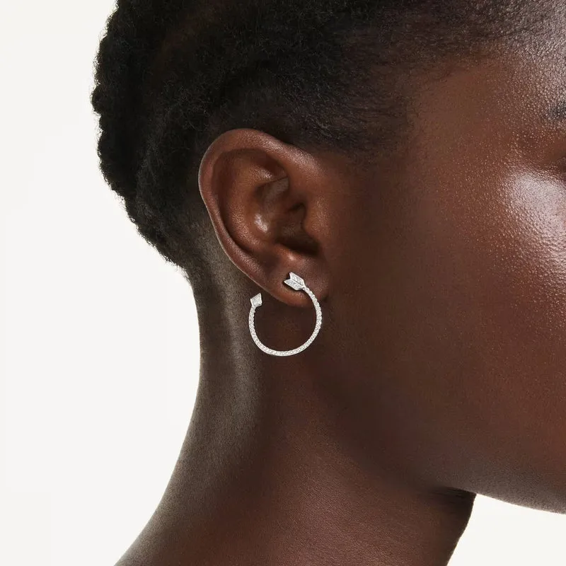 Swarovski Kreolen Damen Idyllia Pfeil Weiß Rhodiniert 5741522