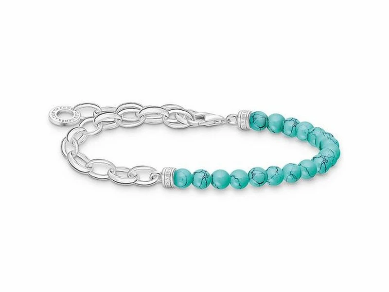 Thomas Sabo Damen Armband Silber mit imitiertem Türkis - türkis - 16-19 cm A2098-404-17-L19