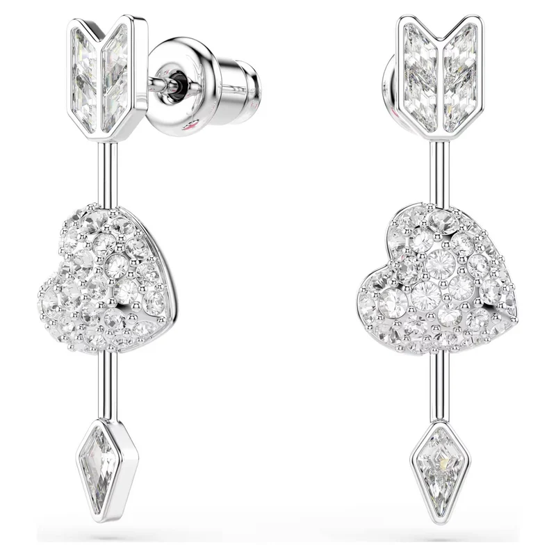 Swarovski Ohrhänger Damen Idyllia Herz mit Pfeil Weiß Rhodiniert 5749602