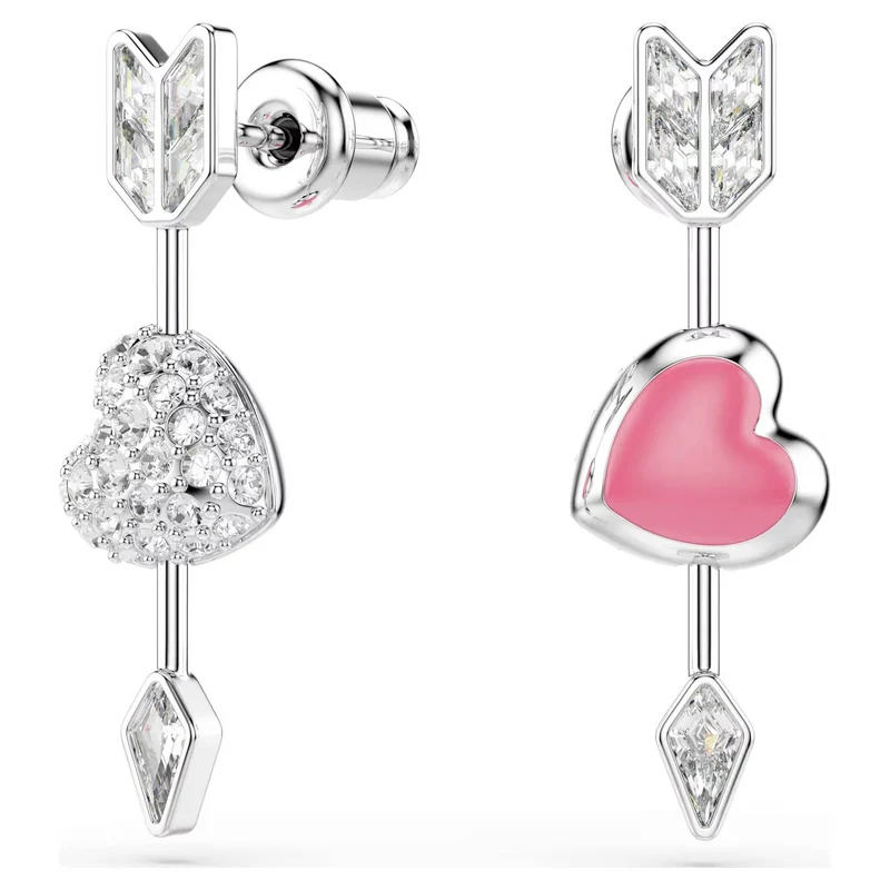 Swarovski Ohrhänger Damen Idyllia Herz mit Pfeil Weiß Rhodiniert 5749602