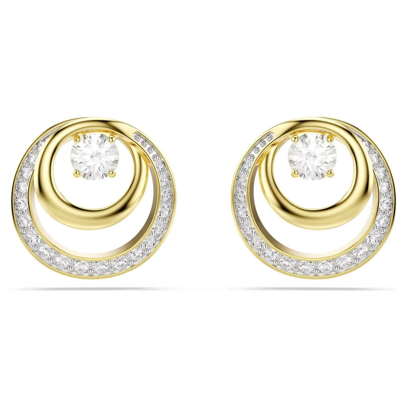 Swarovski Ohrstecker Damen Hyperbola Ohrstecker Rundschliff Weiß Goldlegierungsschicht 5740407