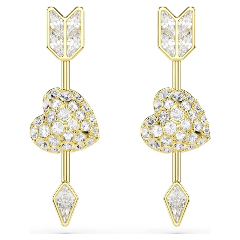 Swarovski Ohrhänger Damen Idyllia Herz mit Pfeil Weiß Goldlegierungsschicht 5737295