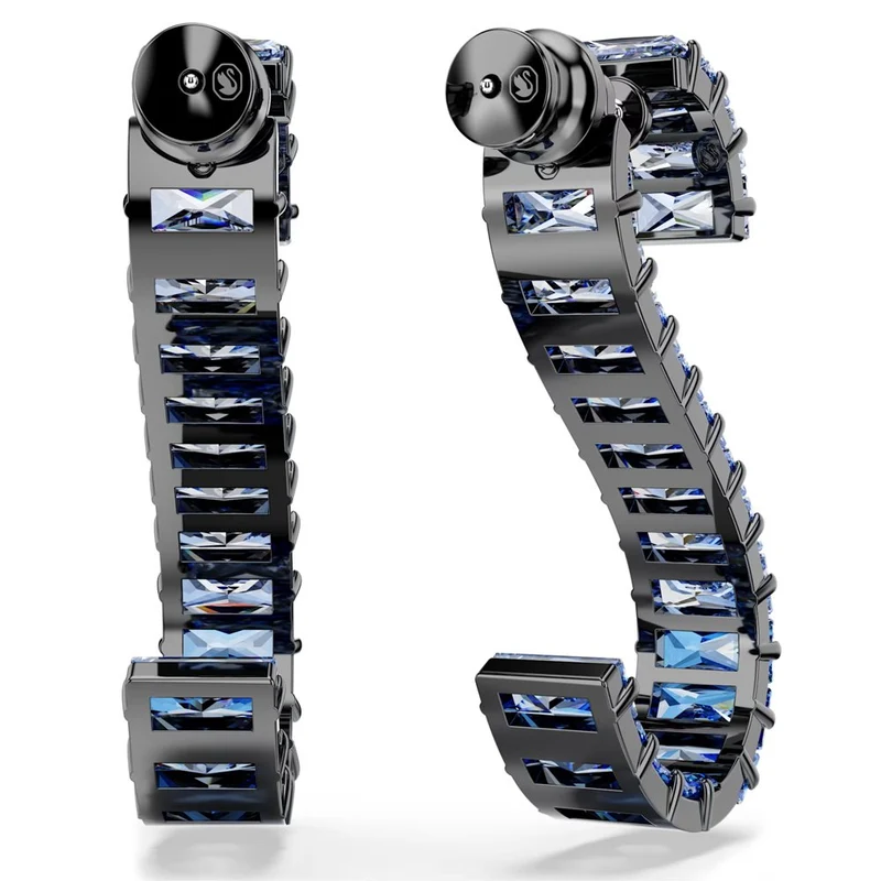 Swarovski Damen Drop-Ohrhänger Matrix Baguette Blau 5705780