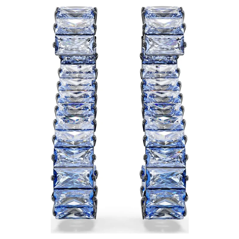 Swarovski Damen Drop-Ohrhänger Matrix Baguette Blau 5705780
