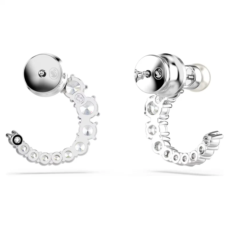 Swarovski Creolen Unisex Matrix Kristallperle Weiß Rhodiniert 5692260