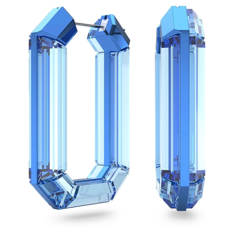 Swarovski Lucent Kreolen Statement Achteckform, Hellblau, 5600788