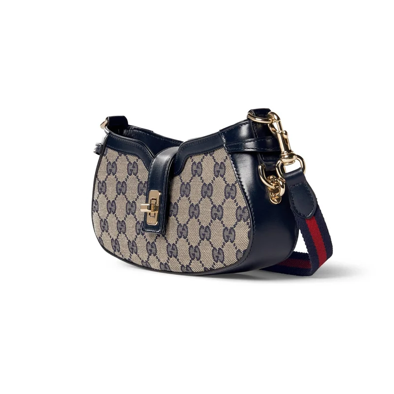 Gucci Handtasche Damen Moon Side mini Shoulder Bag Beige Blau 786015-FADAC-8559