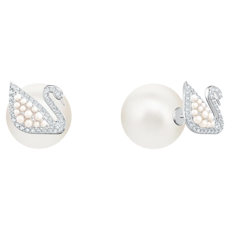 Swarovski Ohrringe Damen Iconic Swan Weiß Silberfarben 5416591
