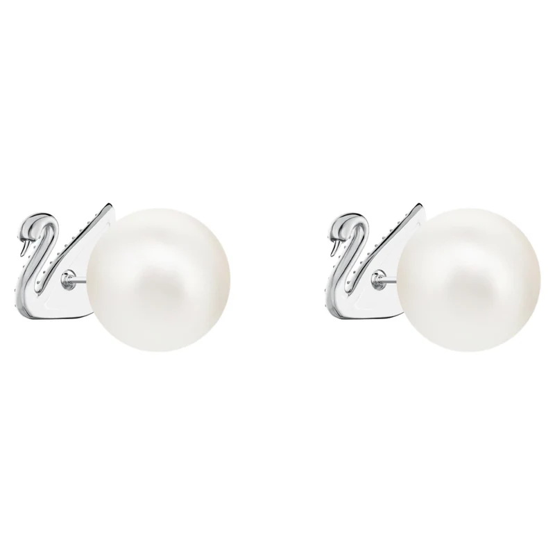 Swarovski Ohrringe Damen Iconic Swan Weiß Silberfarben 5416591