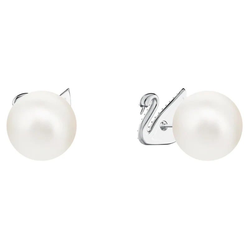 Swarovski Ohrringe Damen Iconic Swan Weiß Silberfarben 5416591